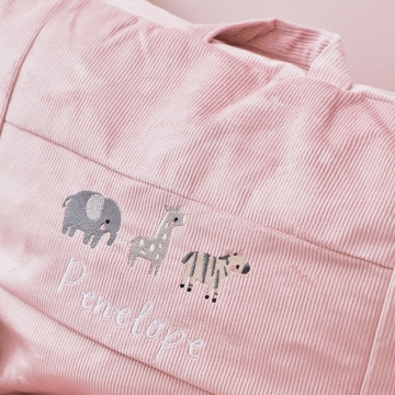 Personalised Pink Safari Cord Bean Bag Chair 