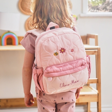 Personalised Bumblebee Quilted Medium Backpack