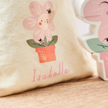 Personalised Flower Wooden Puzzle with Drawstring Bag FSC&reg;