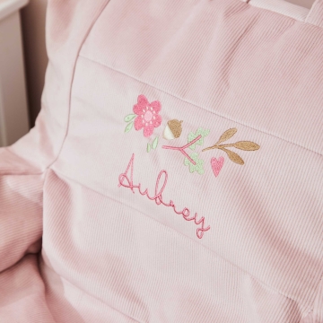 Personalised Floral Design Pink Cord Chair 