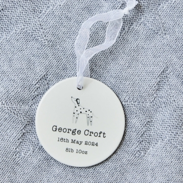 Personalised Dalmatian Ceramic Hanging Decoration