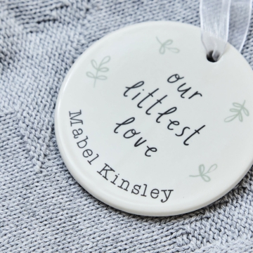 Personalised Littlest Love Ceramic Hanging Decoration
