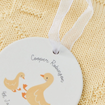 Personalised Parent and Baby Duck Ceramic Disk 