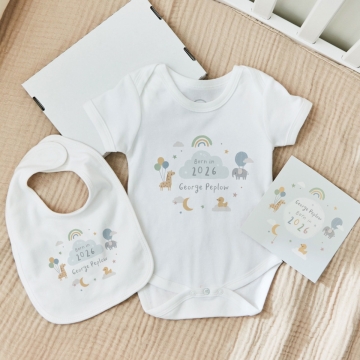 Personalised Born In 2026 Animal Letterbox Gift Set 