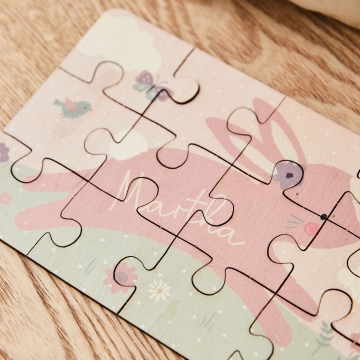 Personalised Bunny Wooden Puzzle Set