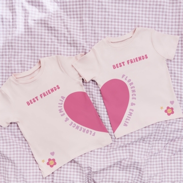 Personalised Best Friends Pink T-Shirts