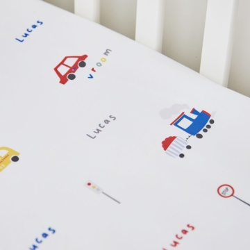 Personalised Transport Bedding Fitted Sheet 