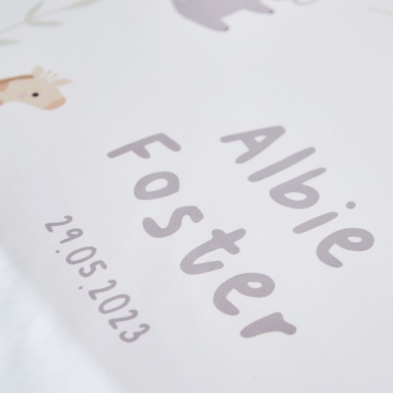 Personalised Safari Wreath Bedding Fitted Sheet 