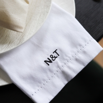 Personalised Black & White Bold Initials Napkin 