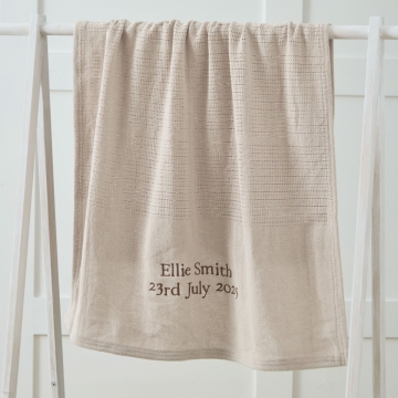Personalised Oatmeal Cellular Blanket 