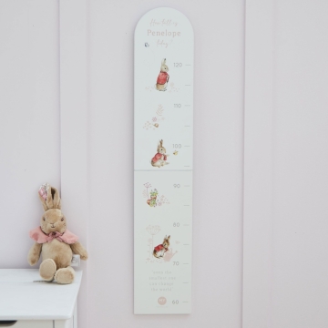Personalised Pink Flopsy™ Bunny Height Chart FSC®