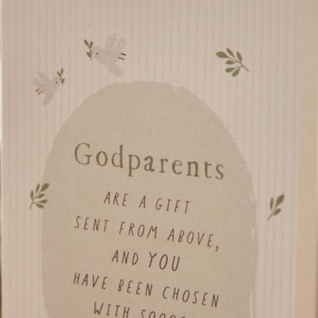Personalised Sage Godparents Christening Greeting Card