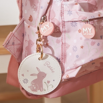 Personalised Pink Bunny Keyring