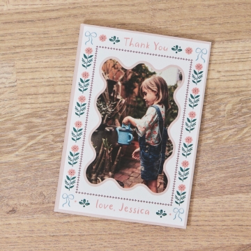 Personalised Floral Thank You Photo Card
