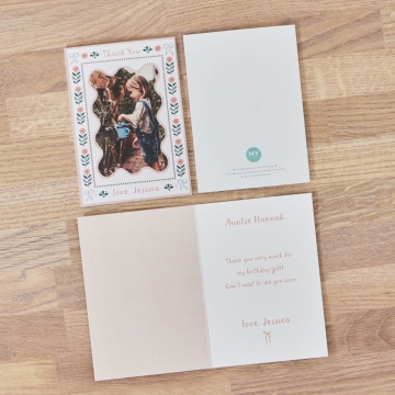 Personalised Floral Thank You Photo Card