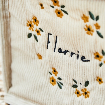 Personalised Yellow Flower Wreath Cord Nappy Caddy 