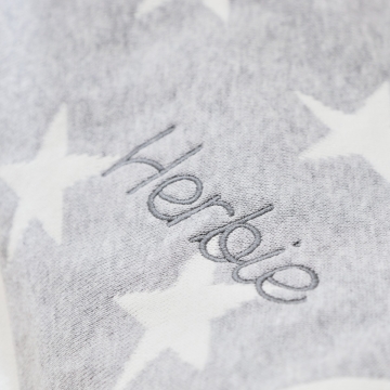 Personalised Grey Star Intarsia Baby Blanket