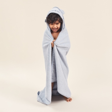Personalised Blue Hooded Bath Towel