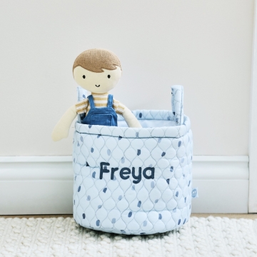 Personalised Small Blue Polka Dot Storage Bag