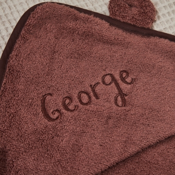 Personalised Cocoa Small Hooded Towel