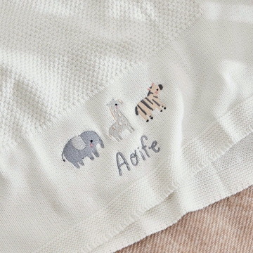 Personalized Born to be Loved Ivory Baby Shawl