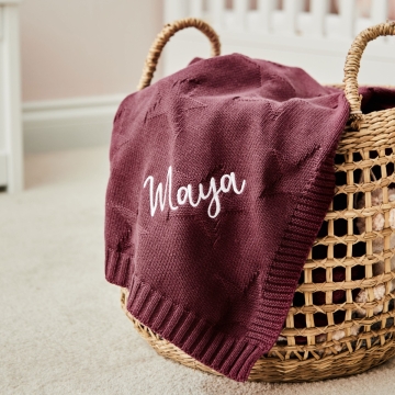 Personalised Berry Star Jacquard Blanket