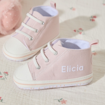 Personalised Pink Baby High Top Trainers 