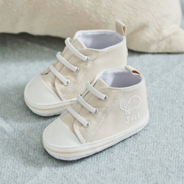 Personalised Tortoise White Baby High Top Trainers 