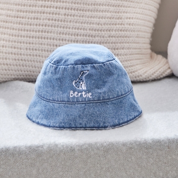 Personalised Dalmatian Denim Bucket Hat 