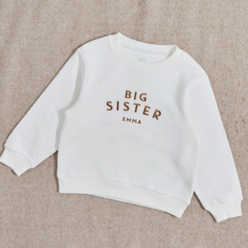 Personalised Big Sister Sweatshirt in Ecru