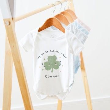 Personalised St Patrick's Day White Bodysuit