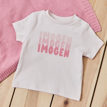Personalised Bubble Name T-Shirt in Pink