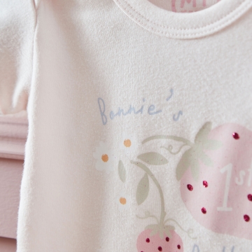Personalised Strawberry Pink Birthday Bodysuit