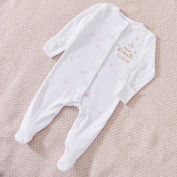 Personalised 'Happy Diwali' Pink Star Sleepsuit