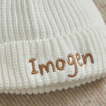 Personalised Ecru Beanie