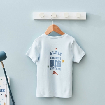 Personalised Best Big Brother Blue T-Shirt