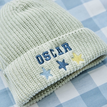 Personalised Star-Design Sage Beanie