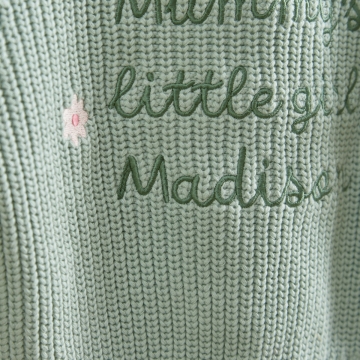 Personalised Mummy's Little Girl Sage Cardigan