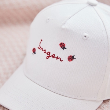 Personalised Ecru Ladybird Baseball Cap