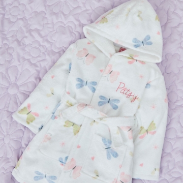 Personalised Butterfly Fleece Robe