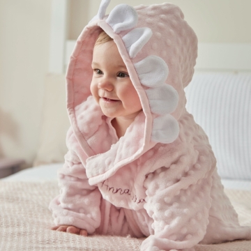 Personalised Flower Fleece Robe 