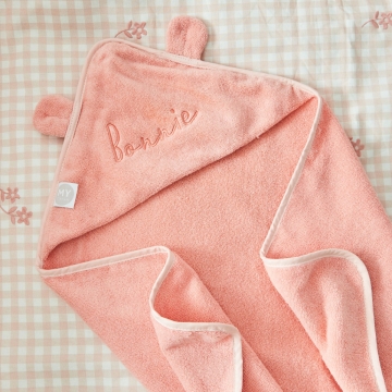 Personalised Peach Sorbet Hooded Towel With Ears