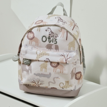 Personalised Neutral Safari Mini Backpack 