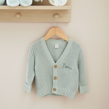 Personalised Front Name Sage Cardigan