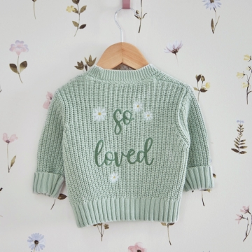 Personalised So Loved Sage Cardigan
