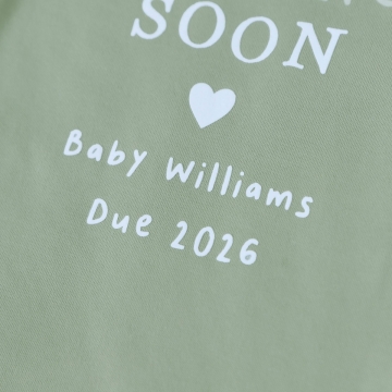 Personalised Coming Soon Sage Organic Bodysuit