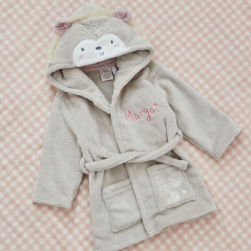 Personalised Hedgehog Fleece Robe 