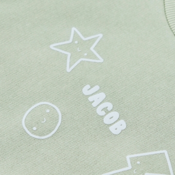 My Kids Personalised Three Logo Sage Sweatshirt 