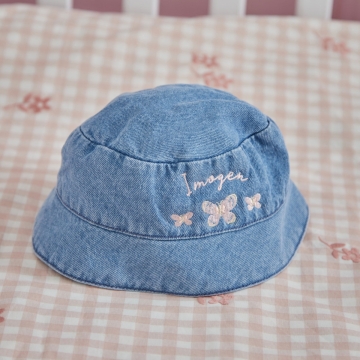 Personalised Garden Secrets Butterfly Denim Bucket Hat
