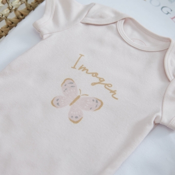 Personalised Butterfly Pink Bodysuit